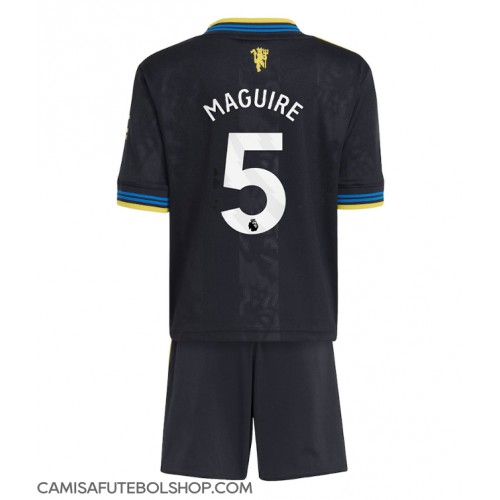 Camisa de time de futebol Manchester United Harry Maguire #5 Replicas 3º Equipamento Infantil 2025-26 Manga Curta (+ Calças curtas)